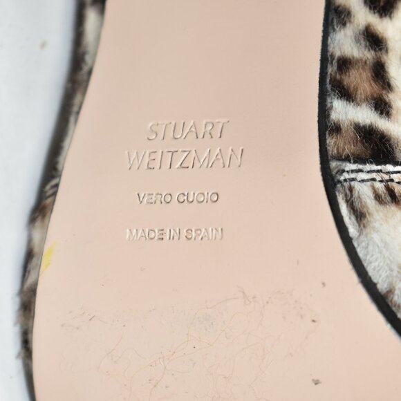 $600 stuart weitzman atomic west CALF HAIR bootie leopard pointy 8.5 (MF26) - Picture 7 of 9